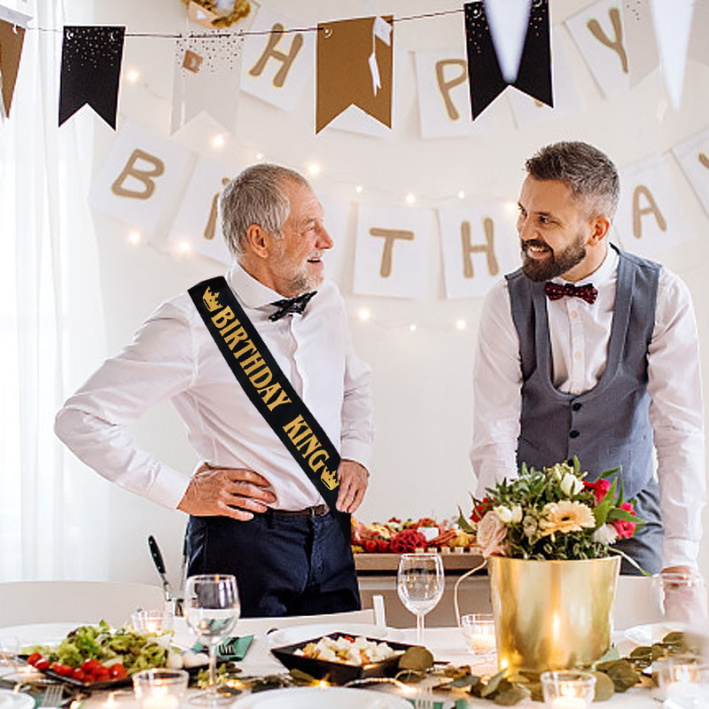 Black Gold Birthday King Sash for Men Boy Happy 16th 18th 20th 30th ...