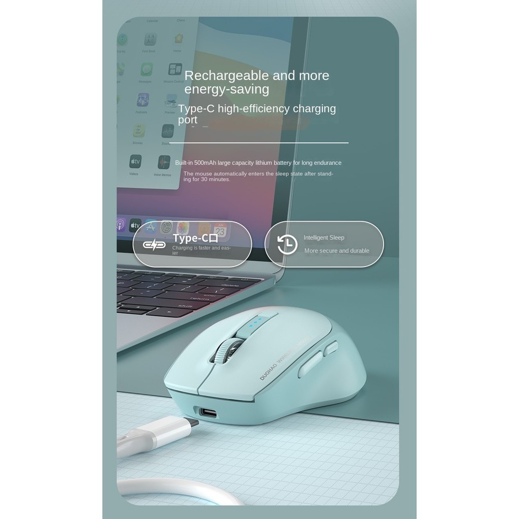 Bluetooth Three-mode Mouse with Power Display Rechargeable Computer ...