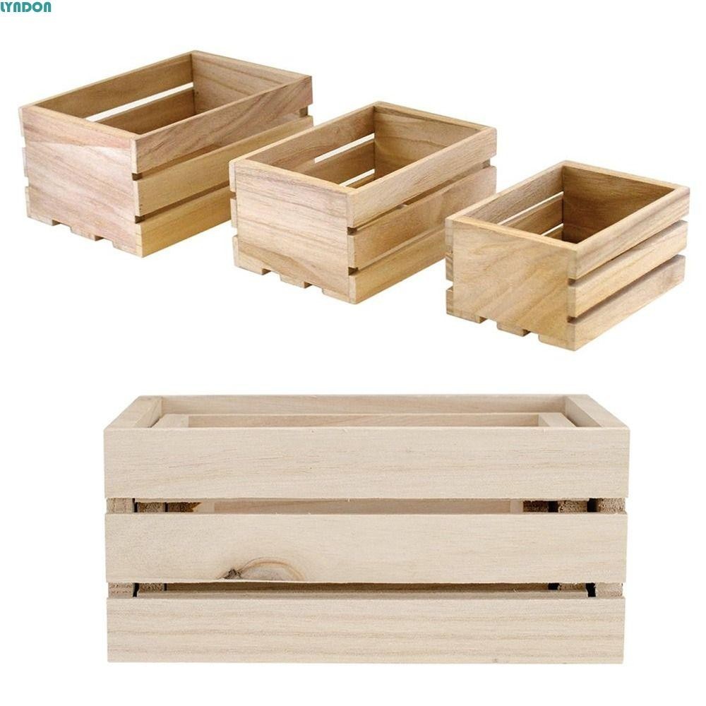 LYNDON Wood Nesting Storage Crates, Wooden Handle Storage Boxes, Rustic ...