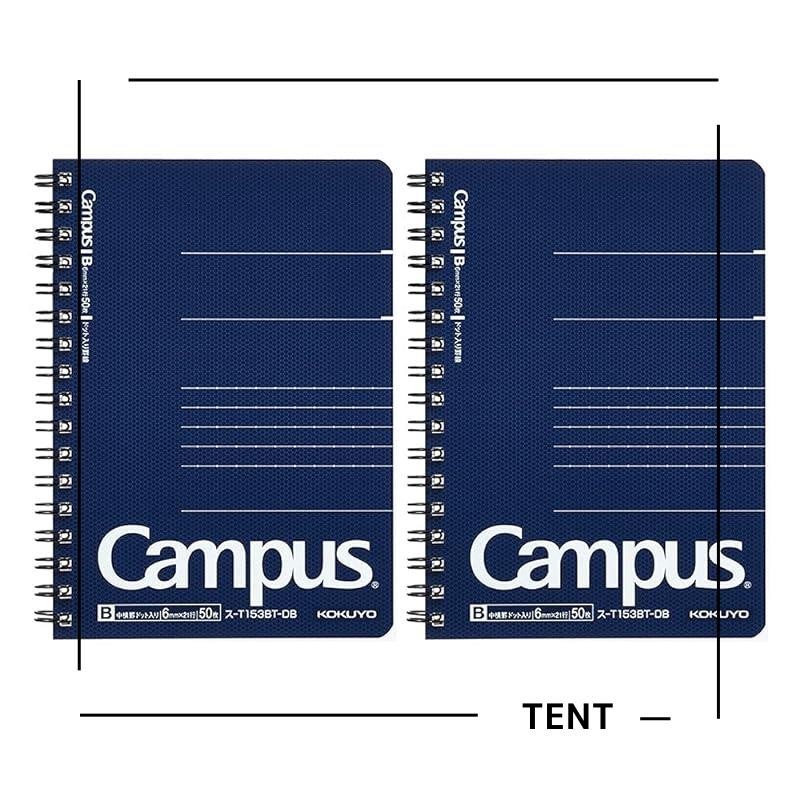 KOKUYO CAMPUS Twin Ring Notebook Dot ruled, cut-off, A6, set of 2, Su ...