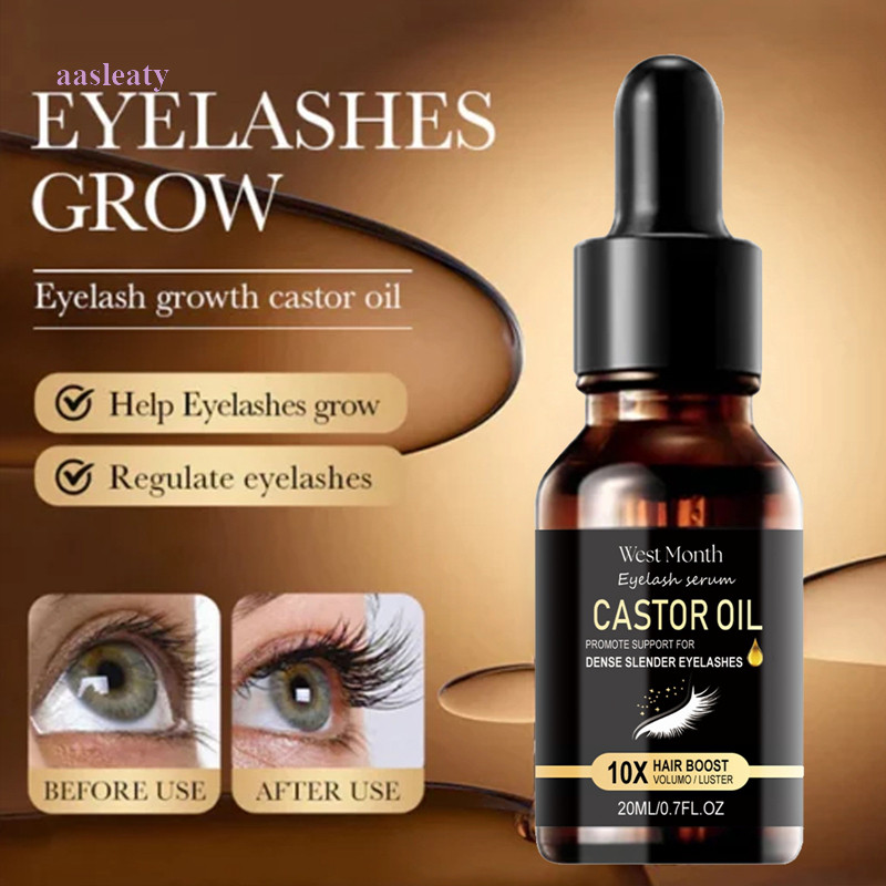 Aasleaty 20ml Castor Oil Eyelash Growth Serum Longer Fuller Eyelash