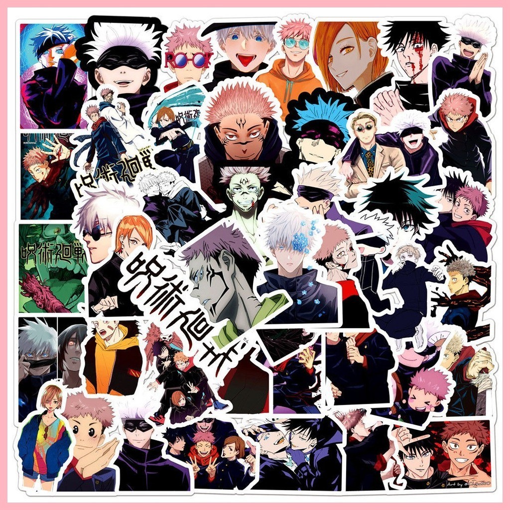 Sticker Jujutsu Kaisen (50 Sheets) Gojo Satoru Popular Spell Fighting ...
