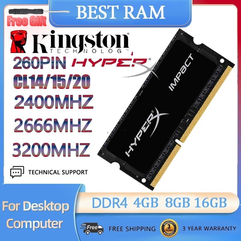 24H ship Kingston Hyperx DDR4 RAM 4GB 8GB 16GB Memória laptop RAM DDR4 ...