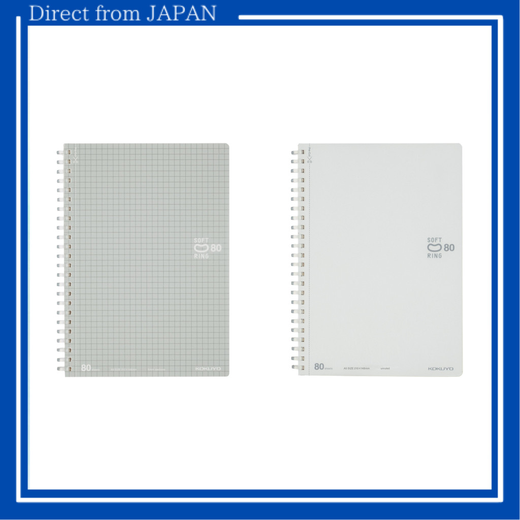 KOKUYO Notebook Soft Ring 80 Sheets A5 Graph Ruled Su-SV338S5-C Silver ...
