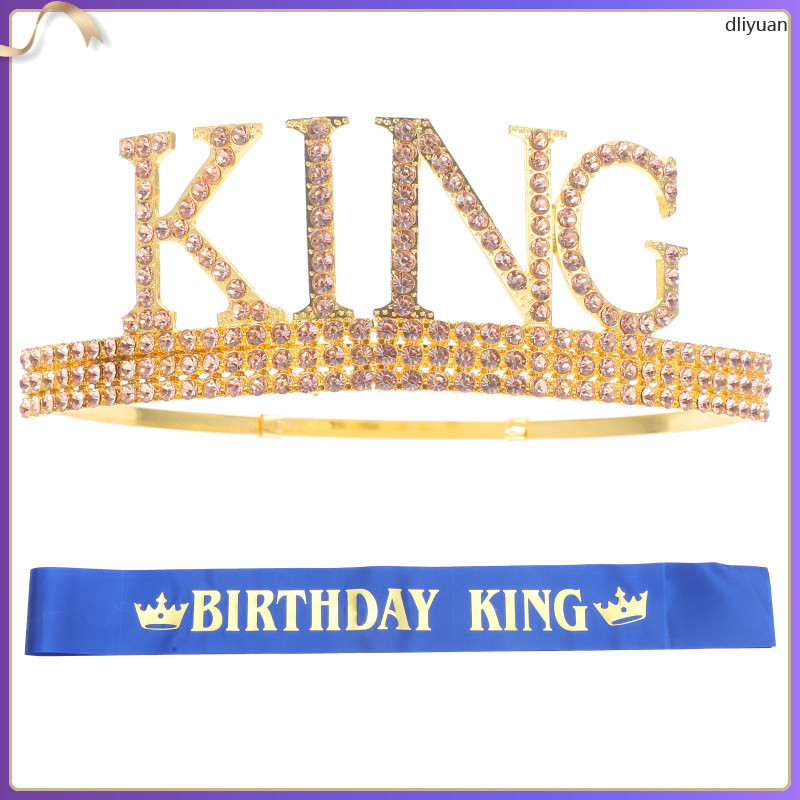 Men's Birthday Crown Toy Mens Rhinestone Belt Headband Costume Crowns ...