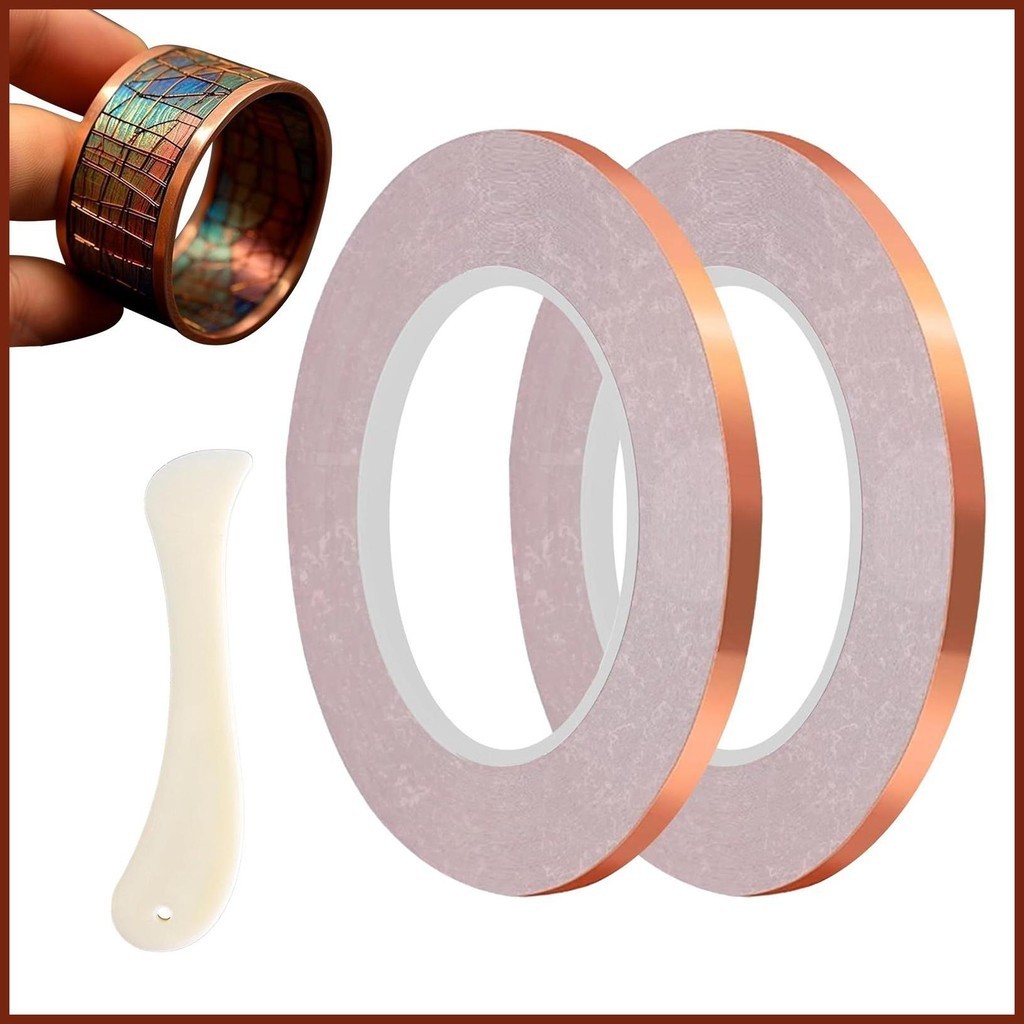 Stained Glass Foil Tape 2pcs Conductive Grounding Copper Foil Adhesive
