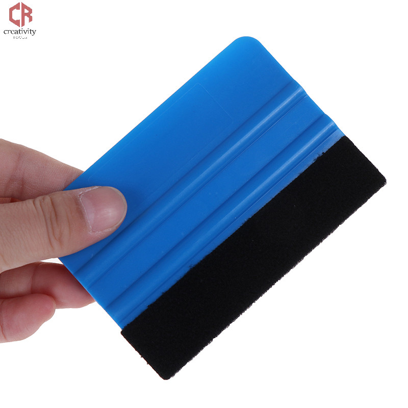 [cr] Vinyl Film Card Squeegee Car Foil Wrapping Suede Felt Scraper 