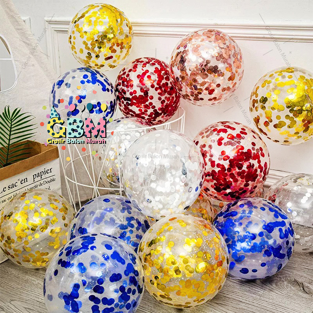 Confetti Latex Balloons Clear Latex Balloons Transparent Confetti 