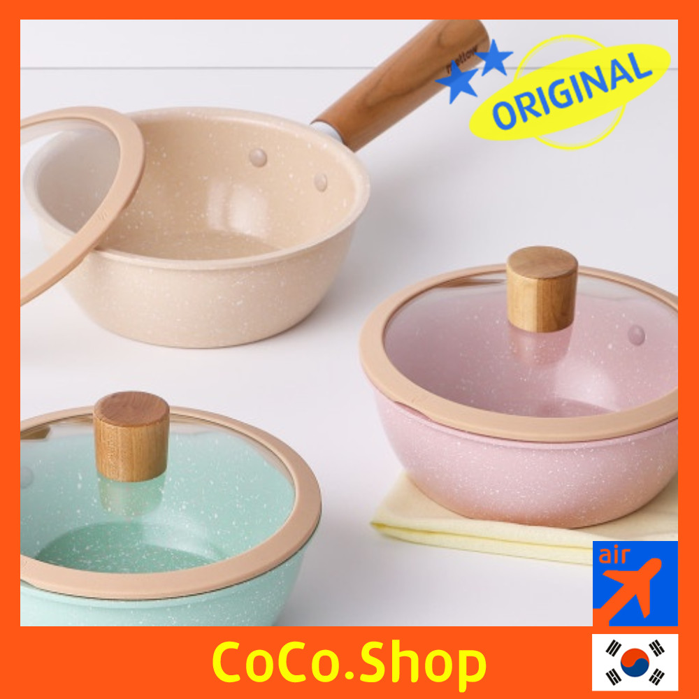[MELLOW] Marble multi wok frying pan 16cm/20cm/24cm (with lid) | Shopee ...