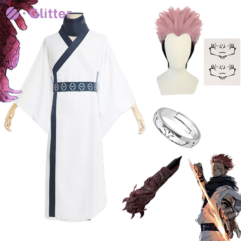 Anime Jujutsu Kaisen Ryomen Sukuna Cosplay Costume for Adult Men Wig ...