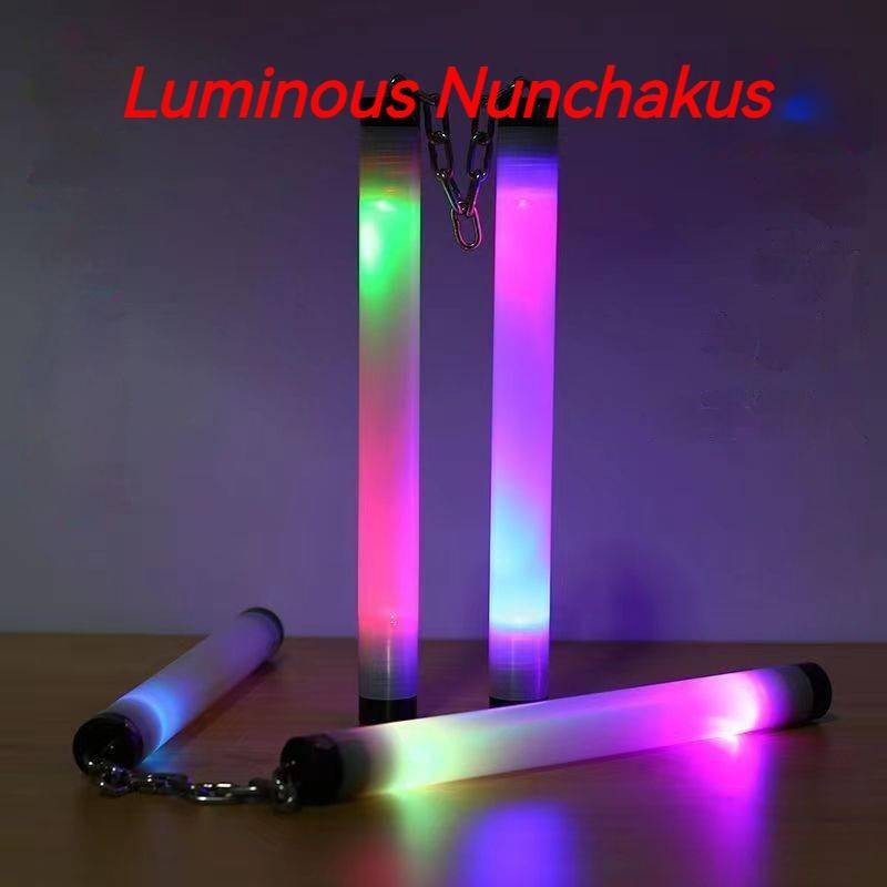 New LED Light Nunchaku Glowing Fluorescent Show Kung Fu Nunchaku ...