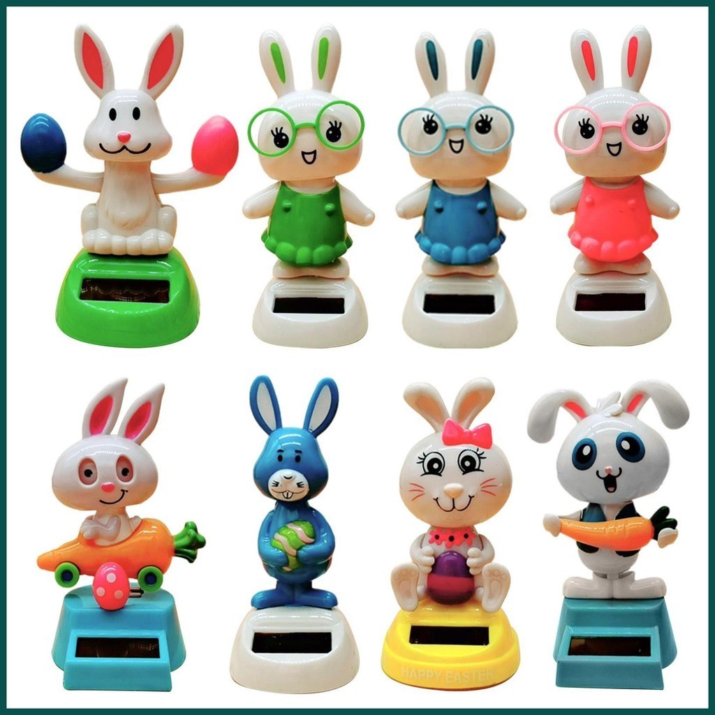 Solar Dancing Bunny Solar Bobbleheads for Car Rabbit Solar Powered