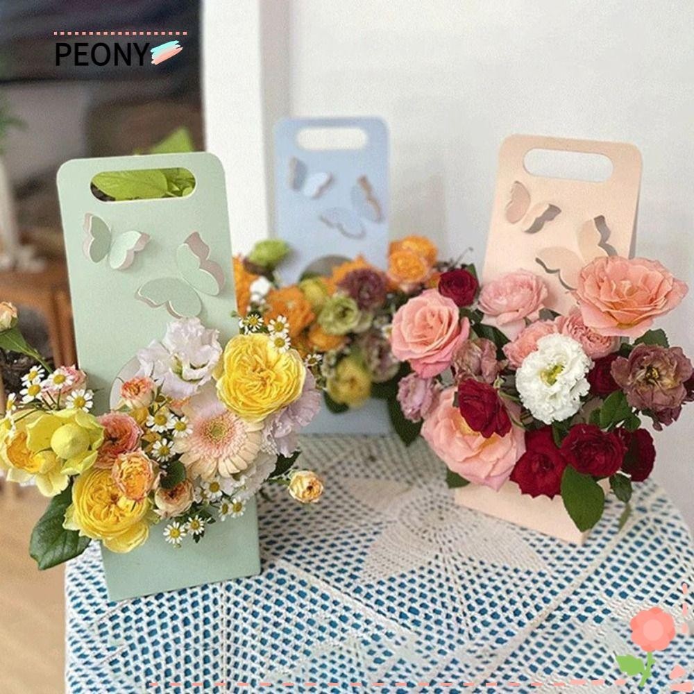 PEONY Foldable Flower Box, Paper DIY Bouquet Wrapping Box, Handheld ...