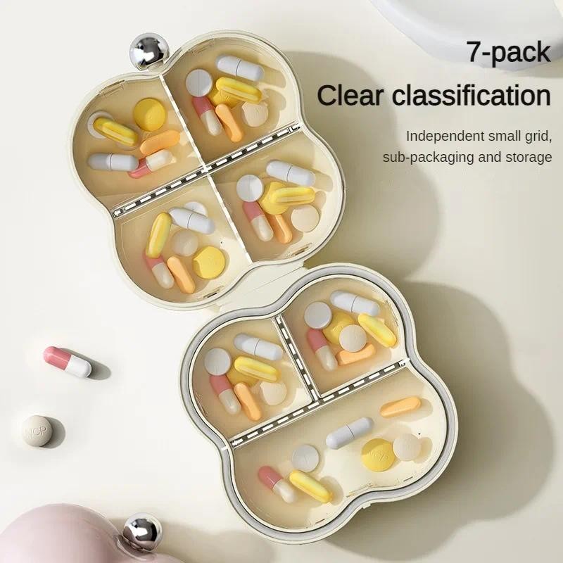Travel Portable Shaped Pill Organizer Compact Medication Divider Box ...