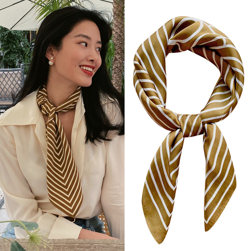 Korean Style Fashionable Gifls Silk Scarf For Summer Outfits And Bag ...