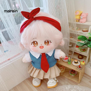 [ma] 1 Set 20cm Doll Clothes Red Tie Blue Vest College Style Mini 