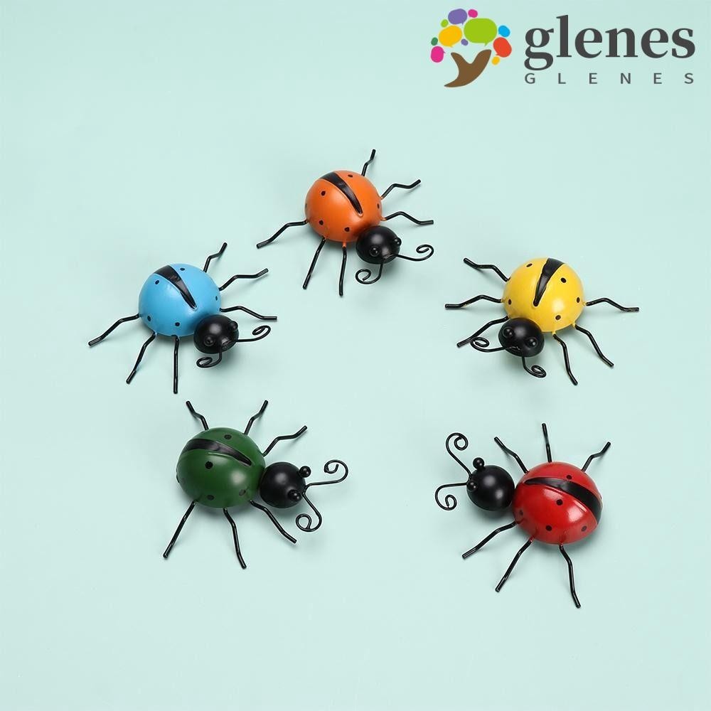 GLENES Ladybug Sculpture, Wall Hanging Iron Art Metal Ladybug Ornament ...