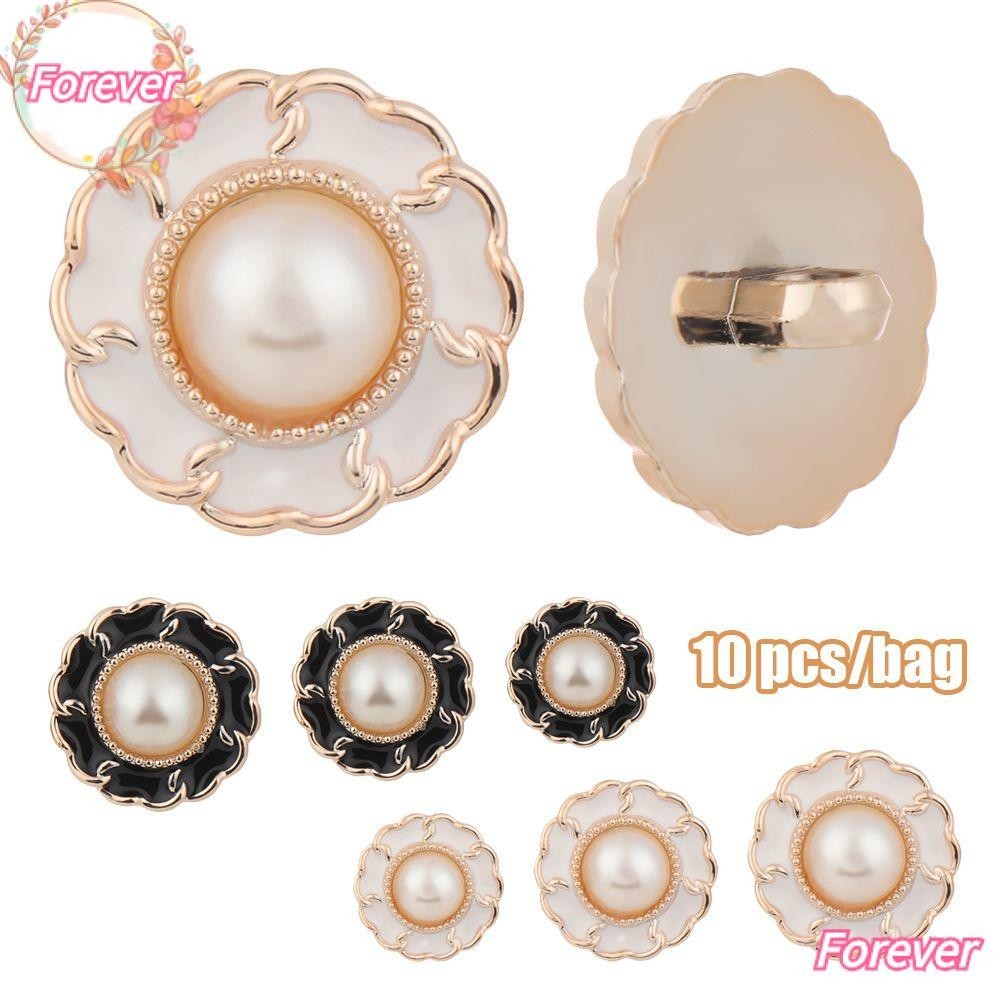 FOREVER 10Pcs Handmade Shirt Buttons DIY Decoration Needlework Pearl ...