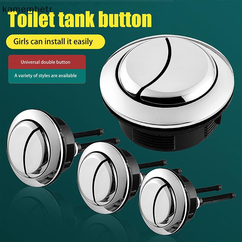 ka 1Pc Universal Dual Flush Toilet Water Tank Button Round Flushing Valve Push Button Closestool ...