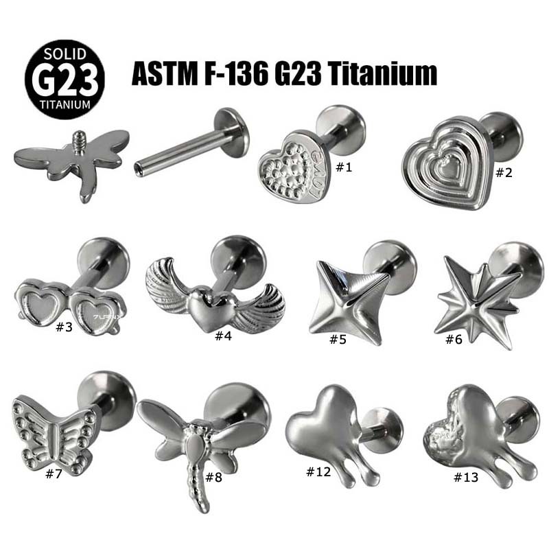 1 Piece Heart Butterfly Dragonfly Shape G23 Titanium Fresh Piercing ...