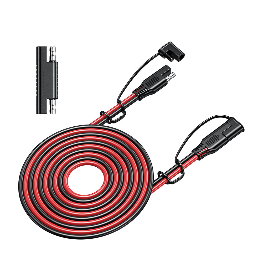 AEISVIK Battery Charging Cables SAE TO SAE 12V-24V Quick Disconnect Extension Cable 2 Pin Dust Cap Dc Connection Cord Plug 12 Feet 16awg Gauge Camp Trai