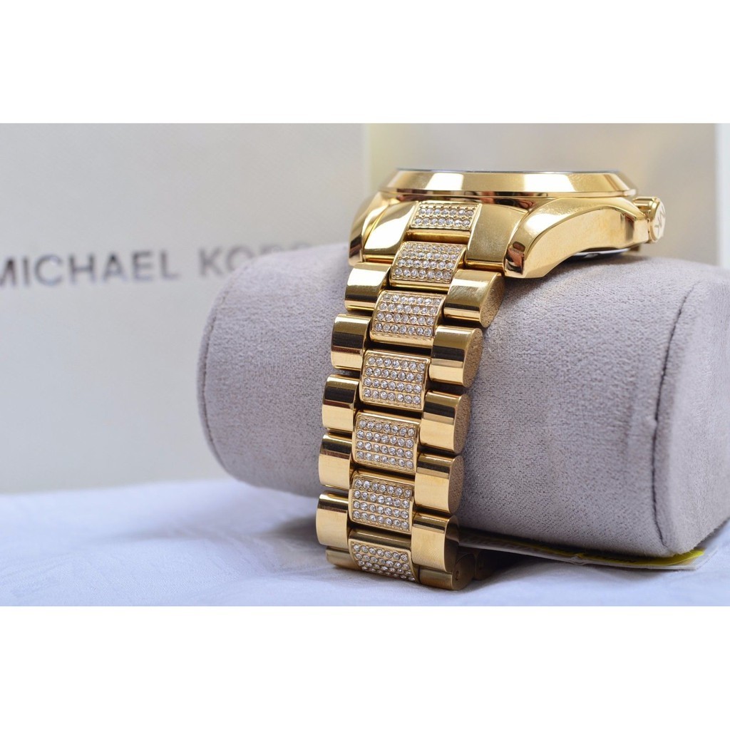 ♞MICHAEL KORS Bradshaw Gold Glitz Swarovski MK6487 | Shopee Philippines