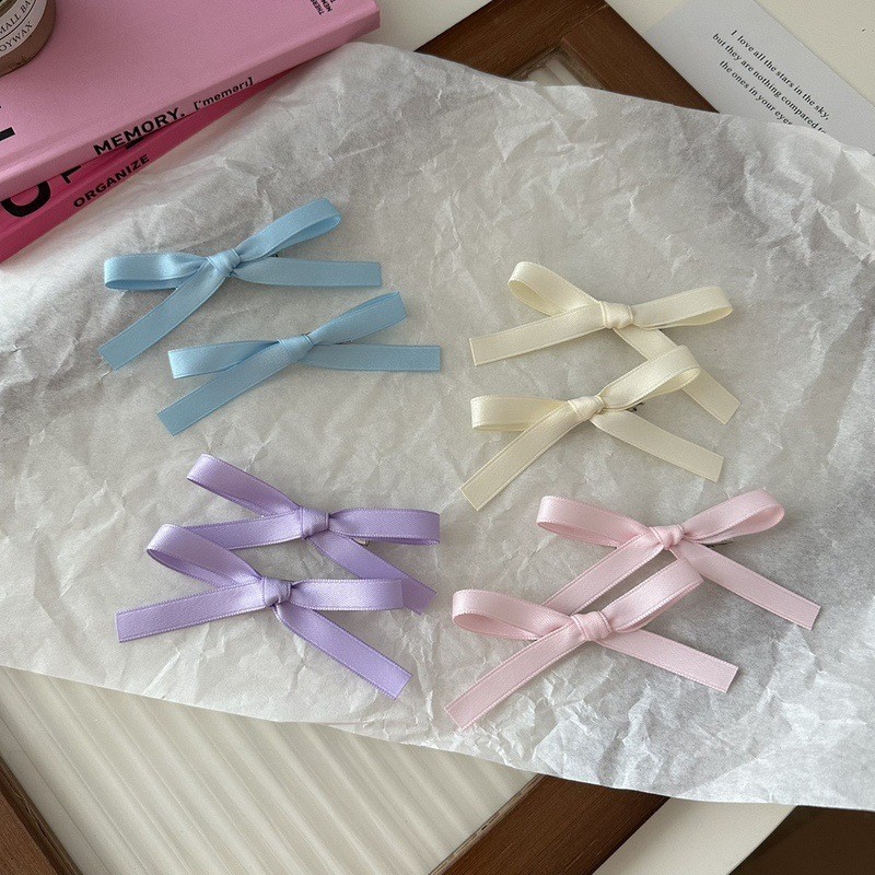 Bowknot Hair Clips Sweet Ballet Ribbon Bow Hairpin Clip Girls Mini ...