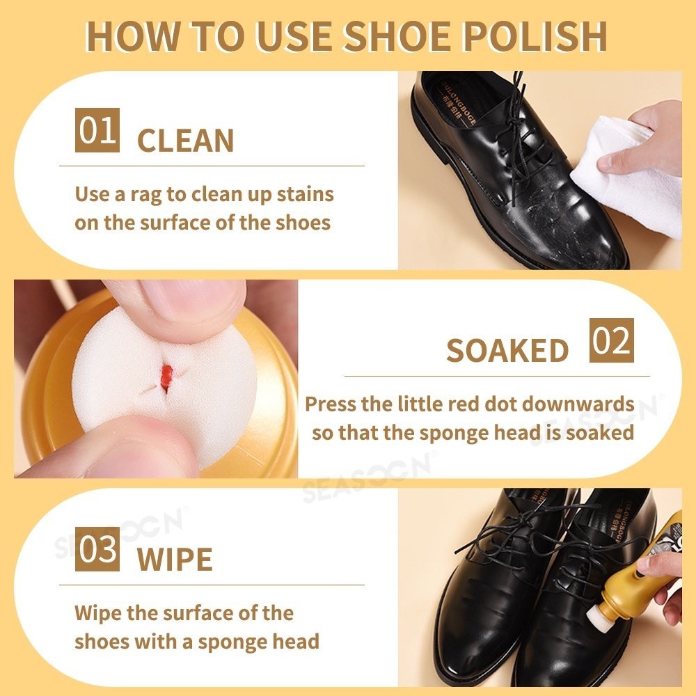 Leather Shoe Polish Brush Tool Colorless Leather care shoe Cleaner Wax ...