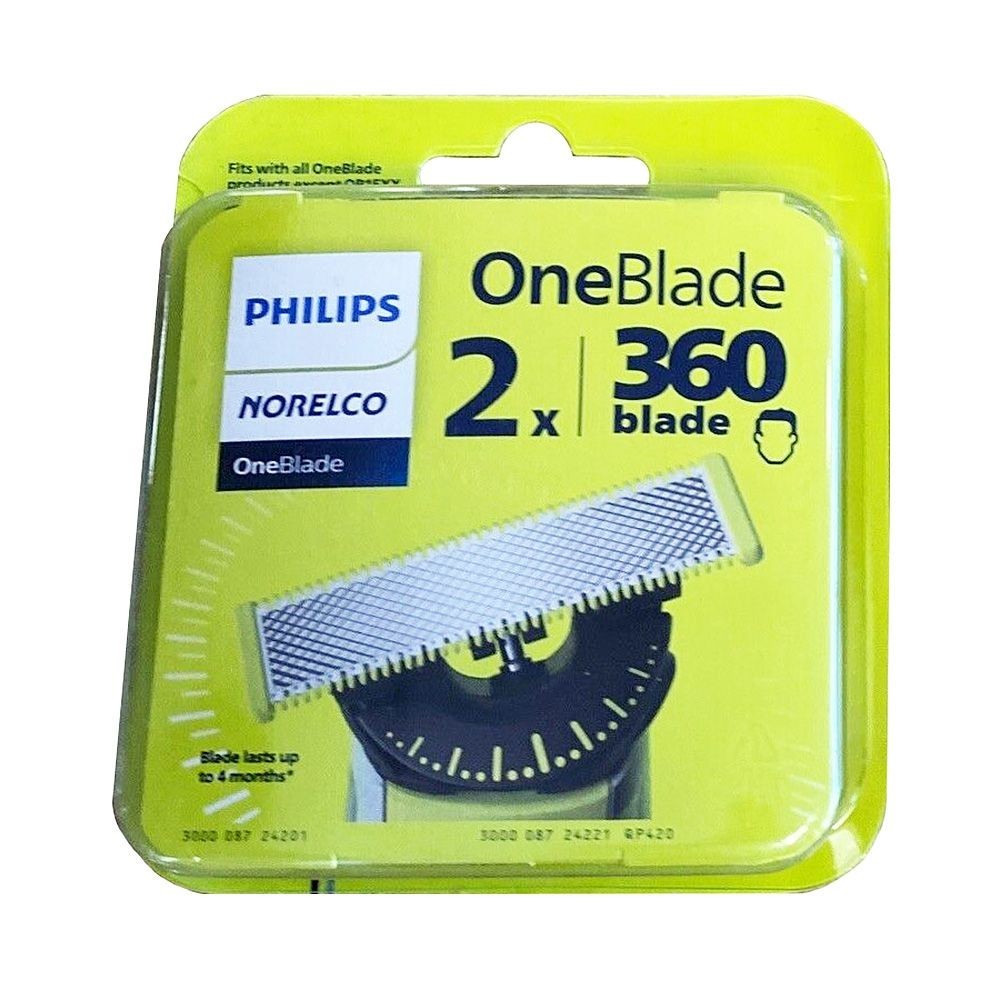 Lames De Rechange Philips OneBlade 360 QP420/60 - Pack De 2 Têtes Neuves