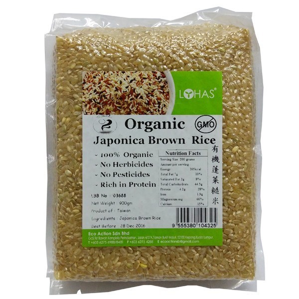 Lohas Organic Japonica Brown Rice 有机Japonica糙米 900G | Shopee Philippines