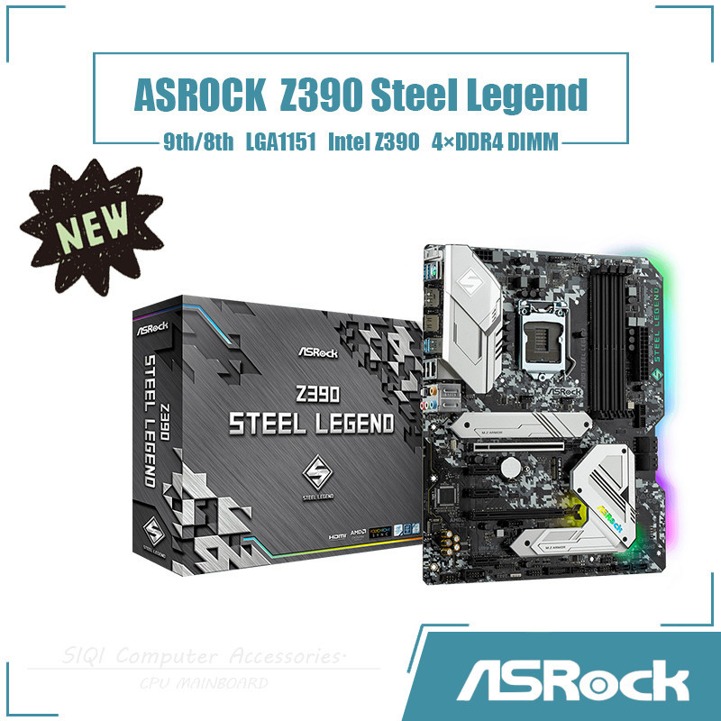 ASROCK Z390 Steel Legend Motherboard Adopting Intel Z390 chipset, 9th ...