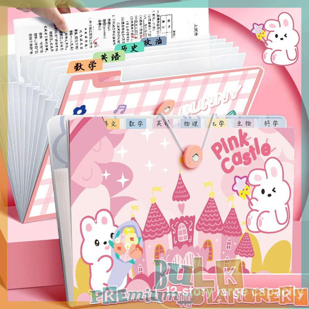 Waterproof A4 File Folder Cartoon PP 8/13 Pockets Test Paper Storage ...