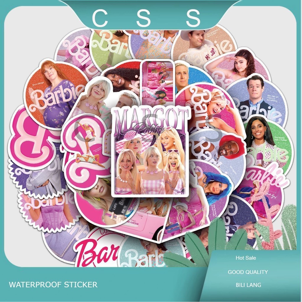 CSS 50Pcs/Set Cartoon Barbie Graffiti Waterproof Sticker Cute DIY Pink ...