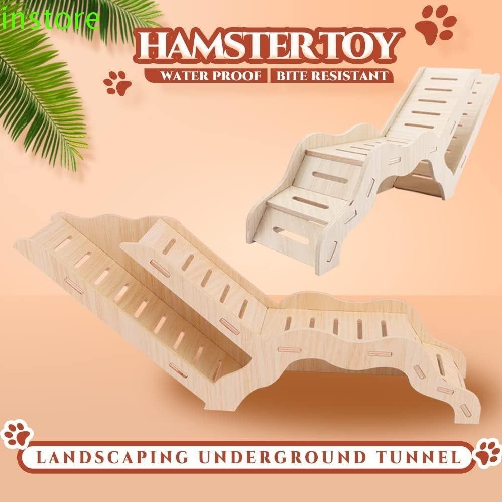 Picture of INSTORE Hamster Wooden Tunnel Ladder, Wooden Natural Hamsters Climbing ...