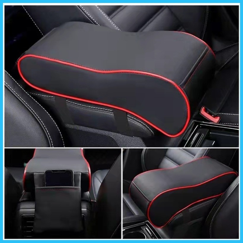 Leather Car Central Armrest Pad Black Auto Center Console Arm Rest Seat Box Mat Cushion Pillo