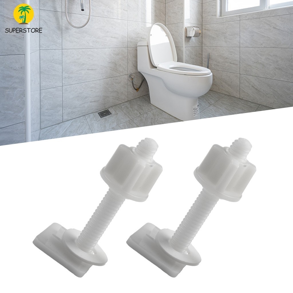 SFR Plastic Toilet Seat Hinge Repair Bolts + Fitting Screws +Washers