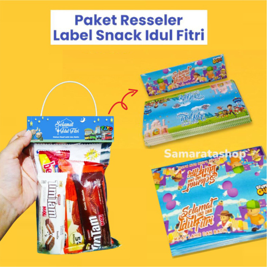 Contents Of 50pcc 13cm Long Eid Snack Label/Mini Label Parcel Snack For ...