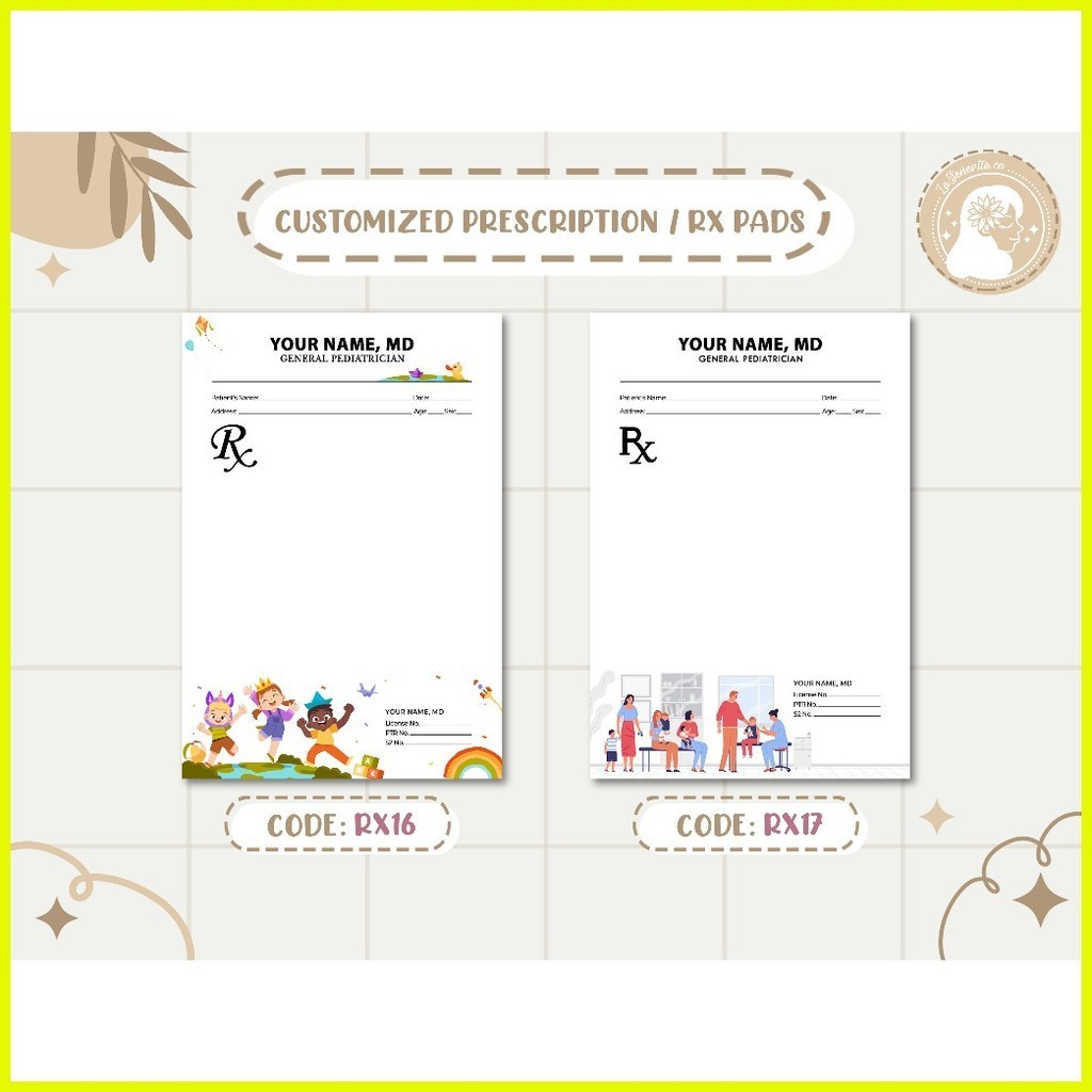 【hot sale】 CUSTOMIZED PRESCRIPTION / RX PADS (5.5