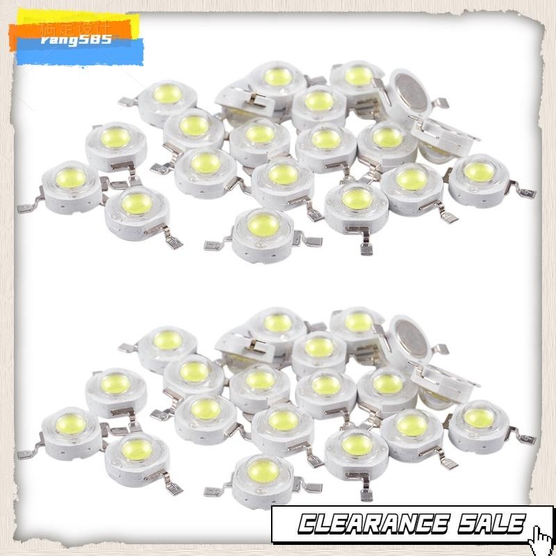 40 Pcs High Power 2 Pin 3W White LED Bead Emitters 170-190Lm 6000K ...