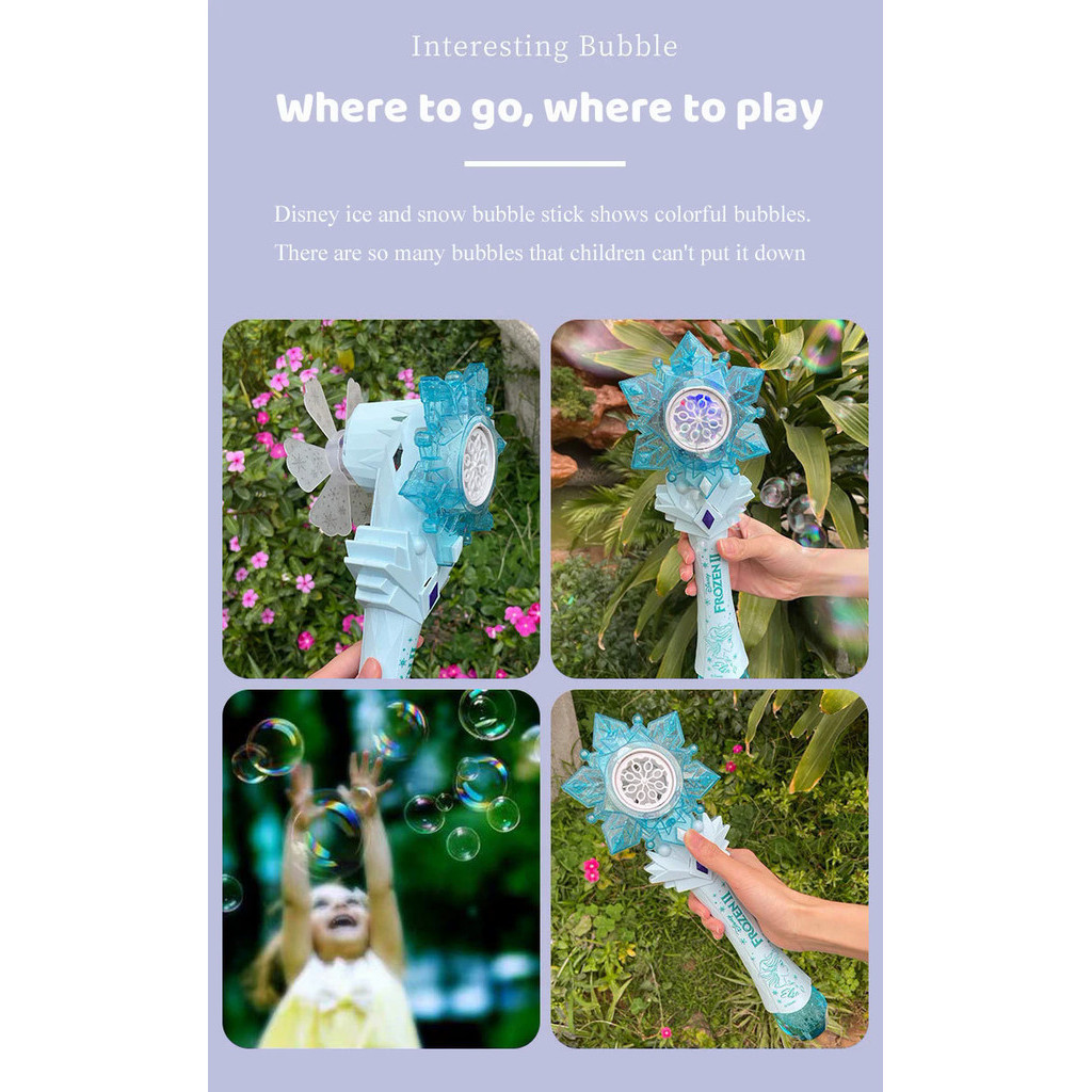 New Disney Frozen Anime Magic Bubble Stick Leak Proof Ice And Snow ...
