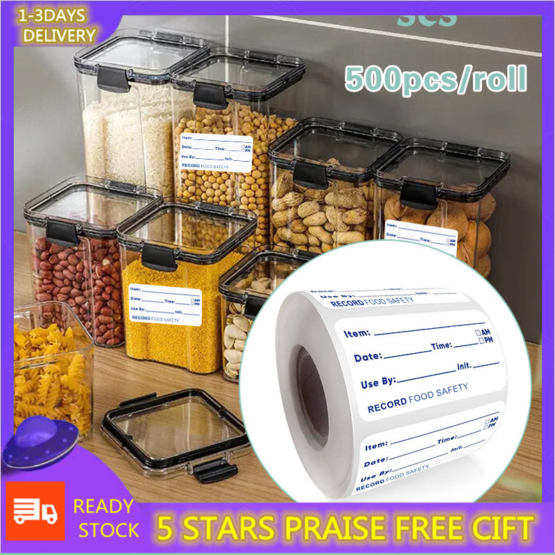 500pcs/roll Food Date Storage Labels 2.5*5cm Food Safety Date Sticker ...