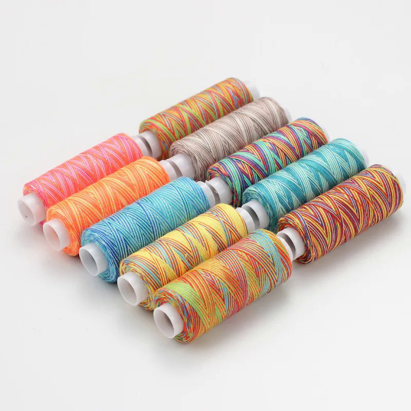 10pcs Set Polyester Variegated Embroidery Machine Thread Kit 300 Yard ...