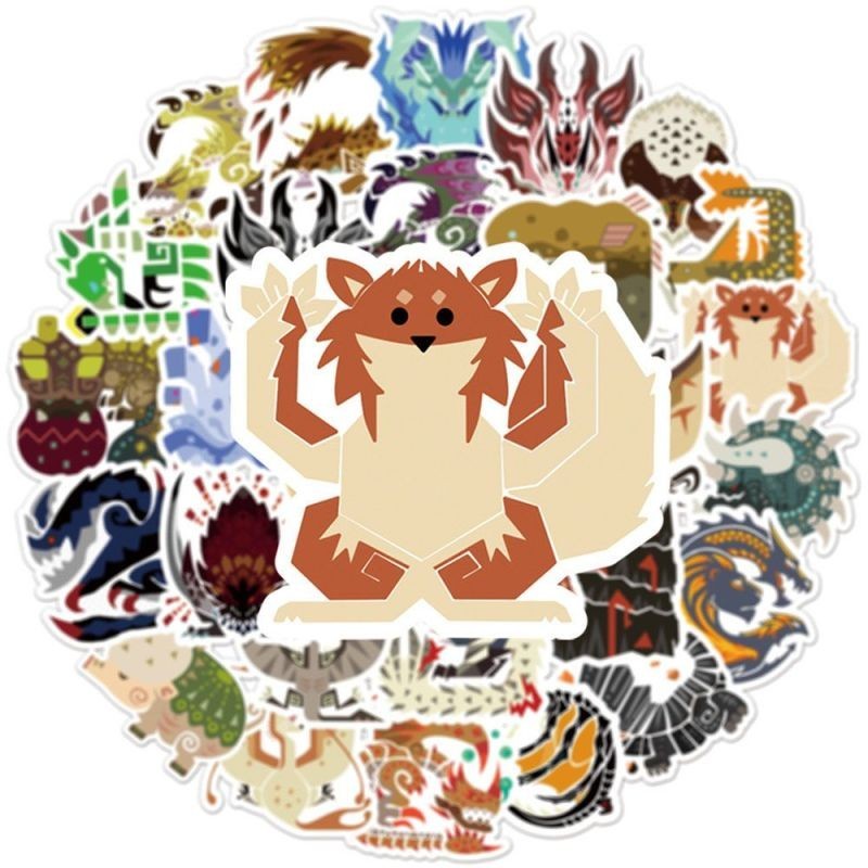 100 Sheets of Monster Hunter Doodle Stickers with Unique Creative ...