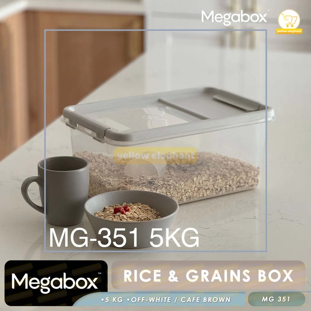Megabox New Rice & Grains Box Food Storage With Scoop and Flip Cover ...