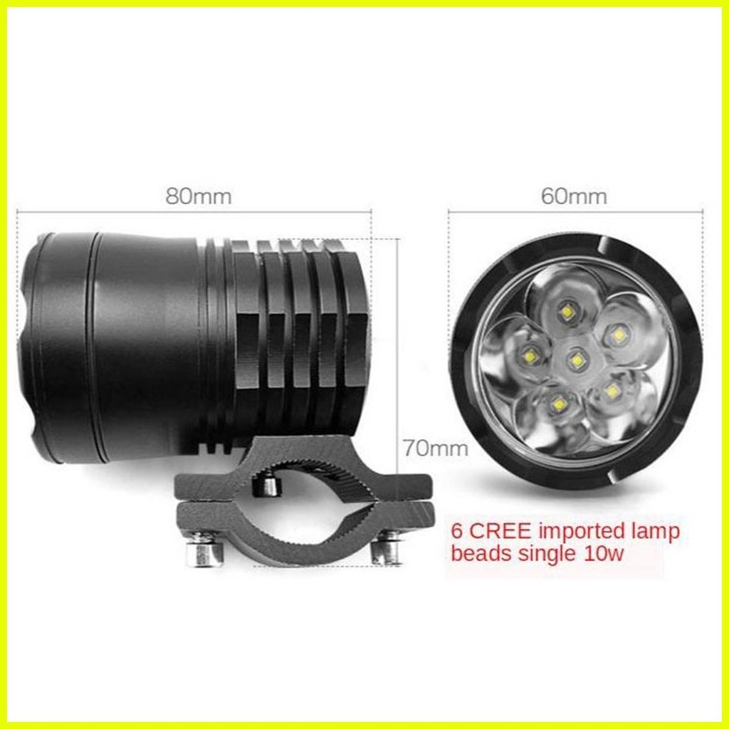 ♞1Pcs LED Fog Light Bike Auxiliary Light Bike Headlight Motorcycle 12V