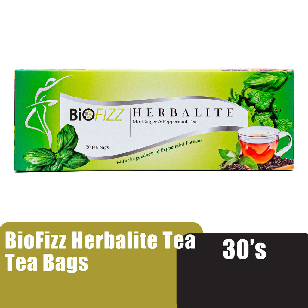 BIOFIZZ Herbalite Herbal Tea 3g X 30 Tea Bag Green Tea Peppermint Teh