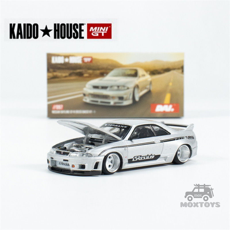 Voiture Miniature 1:64 - Nissan Skyline GT-R (R33) Kaido House X MINI GT - Boîtier Inclus