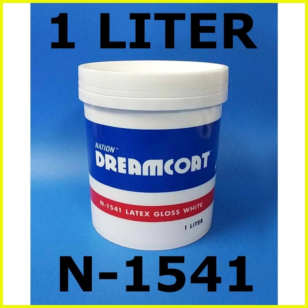 NATION DREAMCOAT N-1541 GLOSS LATEX WHITE ( 1 LITER ) FOR WOOD AND ...