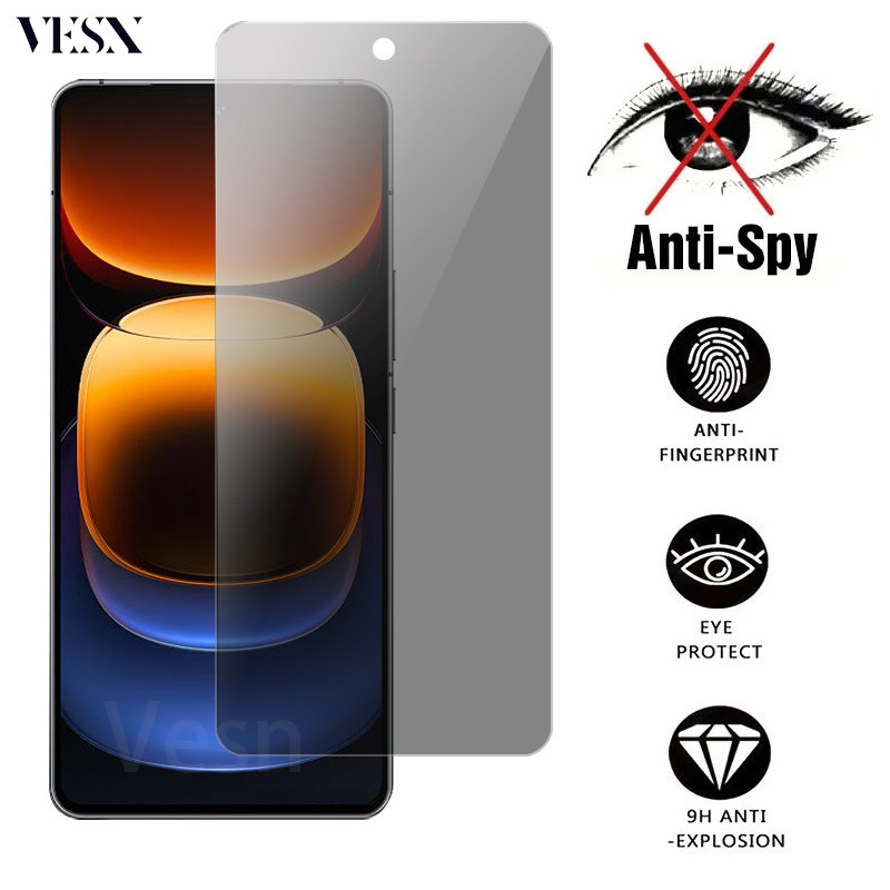 Anti-Spy Privacy Tempered Glass Screen Protector Film For VIVO iQOO 12 ...