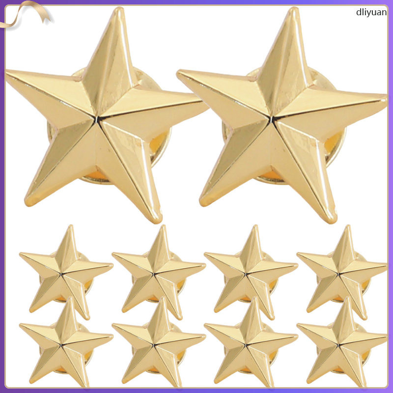 dliyuan 10 Pcs Five-pointed Star Badge Pin Lapel Independence Day ...